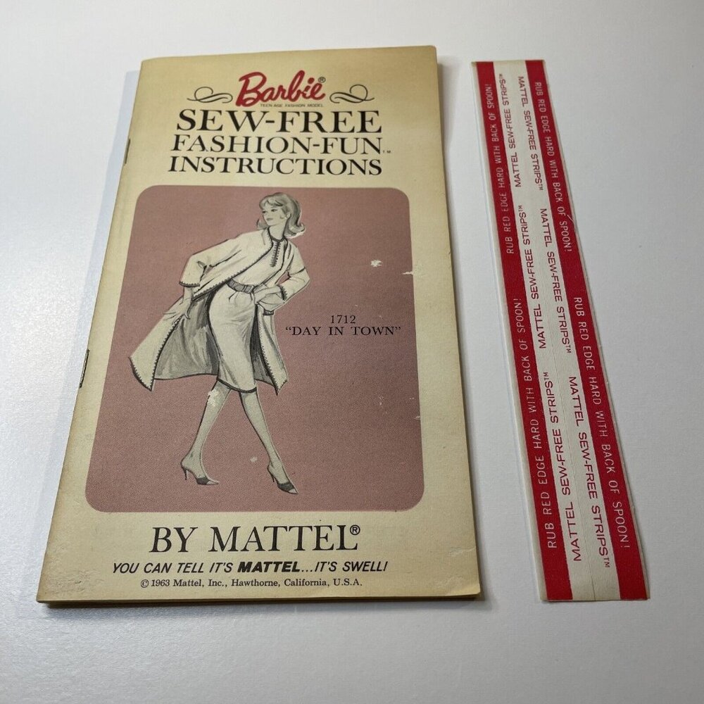 Barbie 1963 Sew-Free Fashion Fun Instructions By Mattel 1712 Day In Town G59